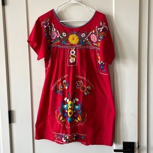 Gorgeous, vintage Mexican embroidered dress